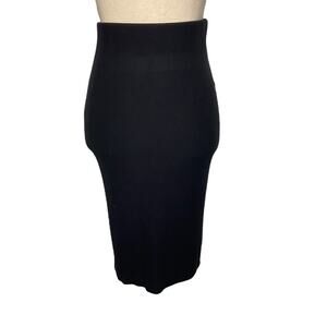 GBTSO Ribbed Pull On Bodycon Fit Midi Skirt In Black Women’s Size Small